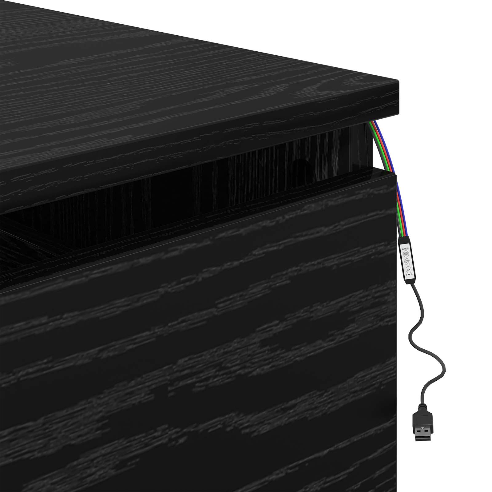 Mobiletto da comodino a parete Rovere Nero 50 x 36 x 30 cm | homemem39