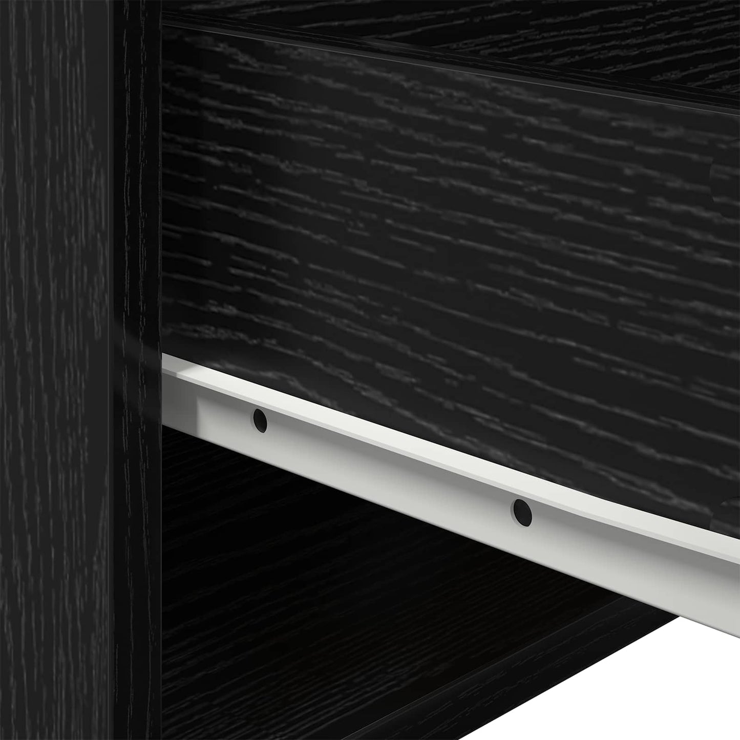 Mobiletto da comodino a parete Rovere Nero 50 x 36 x 30 cm