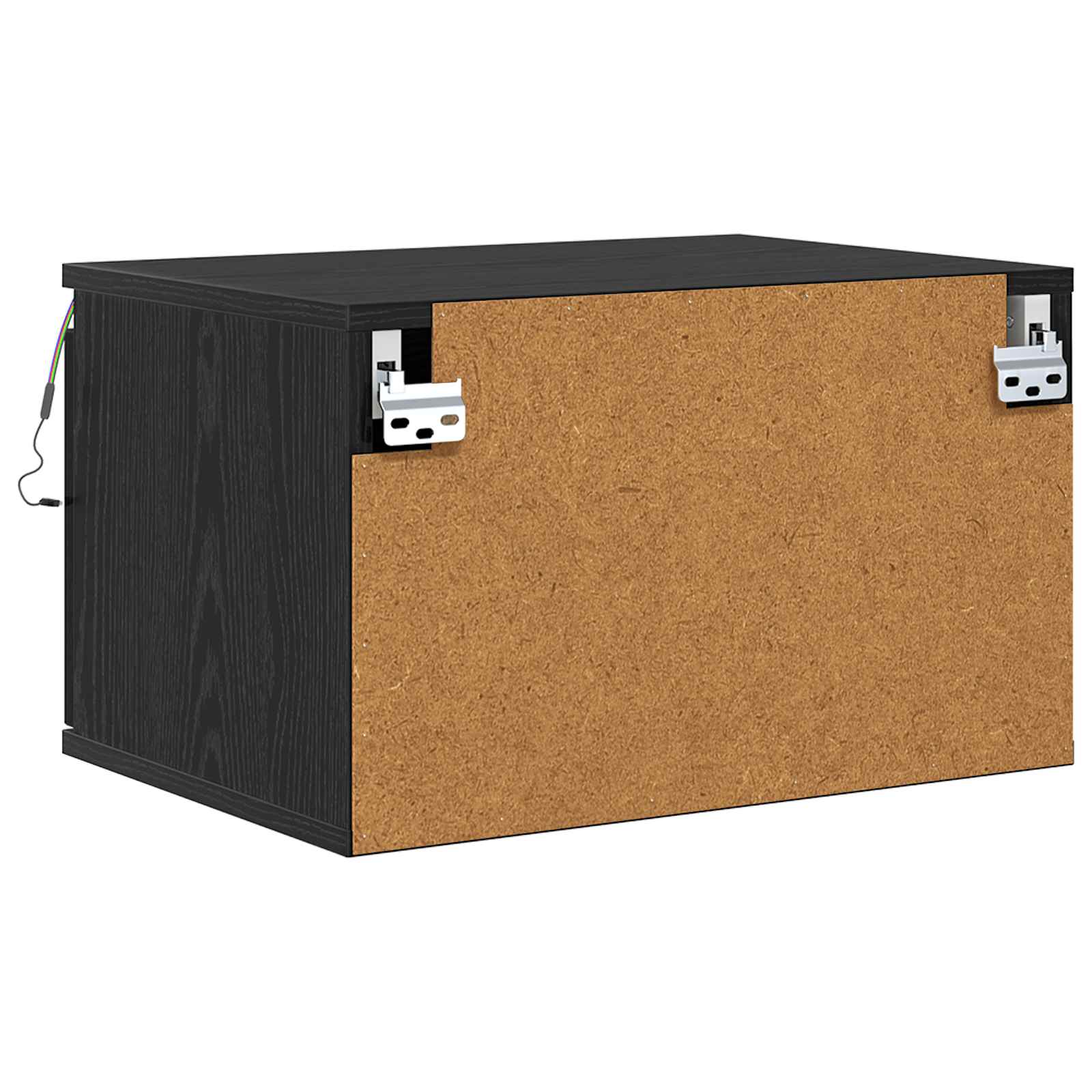 Mobiletto da comodino a parete Rovere Nero 50 x 36 x 30 cm | homemem39