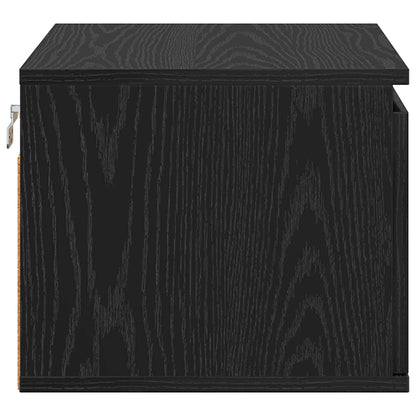 Mobiletto da comodino a parete Rovere Nero 50 x 36 x 30 cm | homemem39