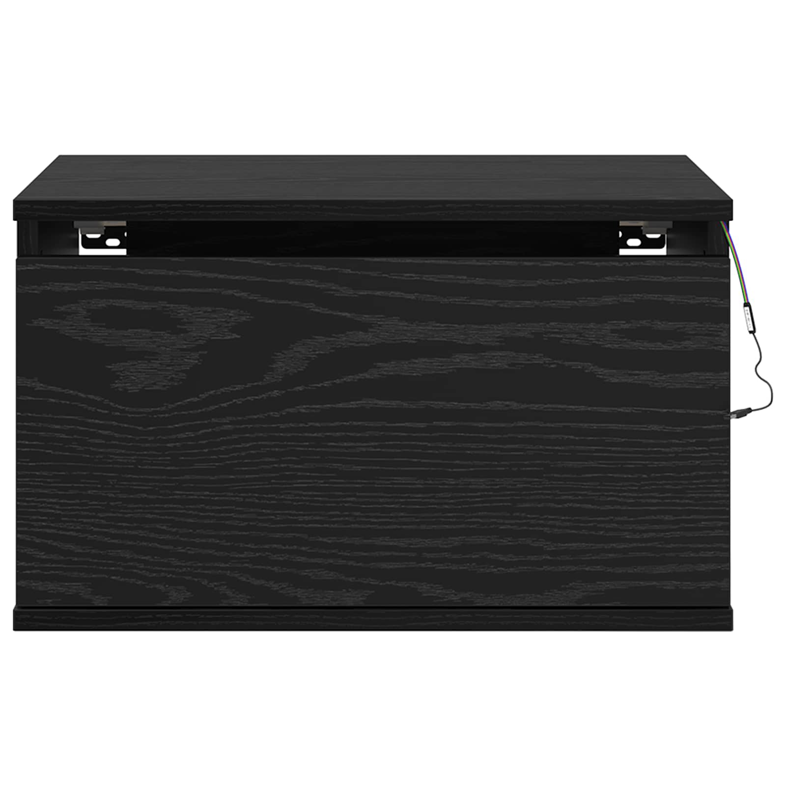 Mobiletto da comodino a parete con cassetto 2 pcs Rovere Nero | homemem39