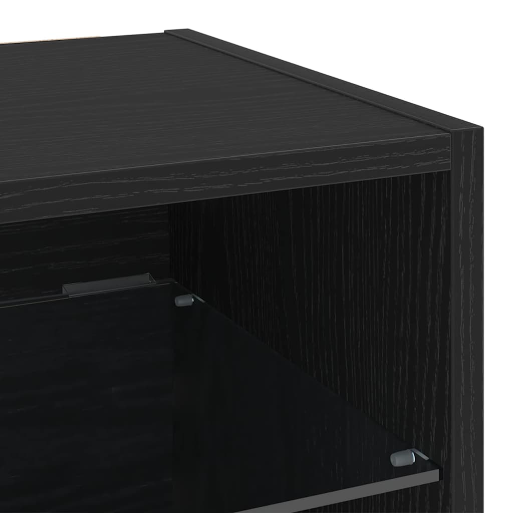 Armadio da letto a muro LED 2 pcs Nero 30 x 28,5 x 30 cm | homemem39