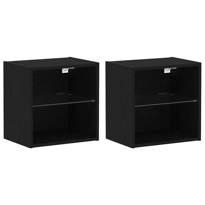 Mensola sospesa 2 pcs Nero 40 x 28,5 x 40 cm Legno multistrato