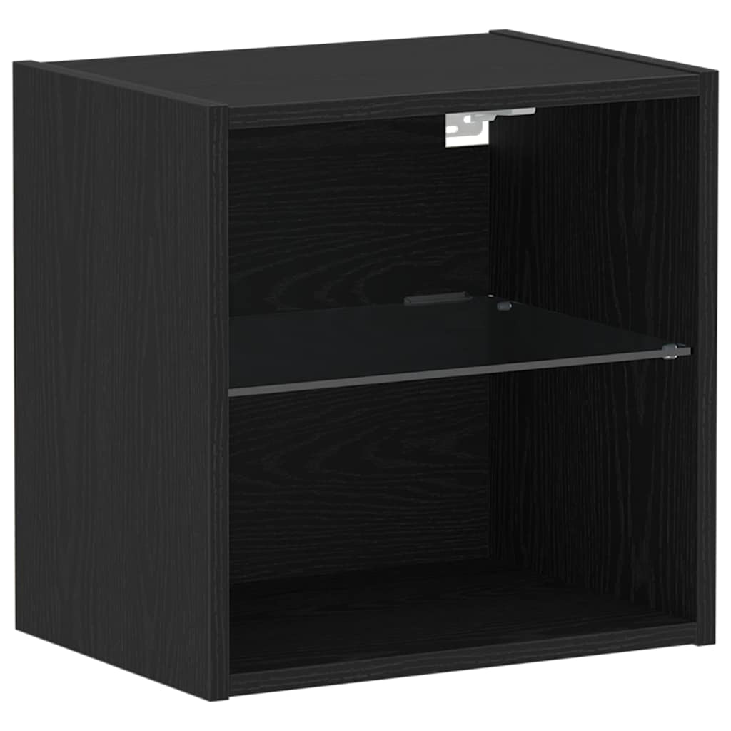 Mensola sospesa 2 pcs Nero 40 x 28,5 x 40 cm Legno multistrato