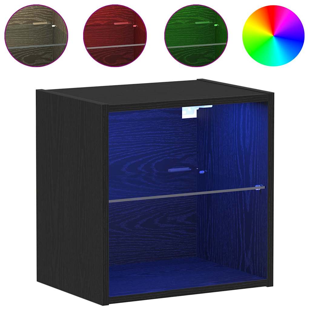 Mensola sospesa 2 pcs Nero 40 x 28,5 x 40 cm Legno multistrato