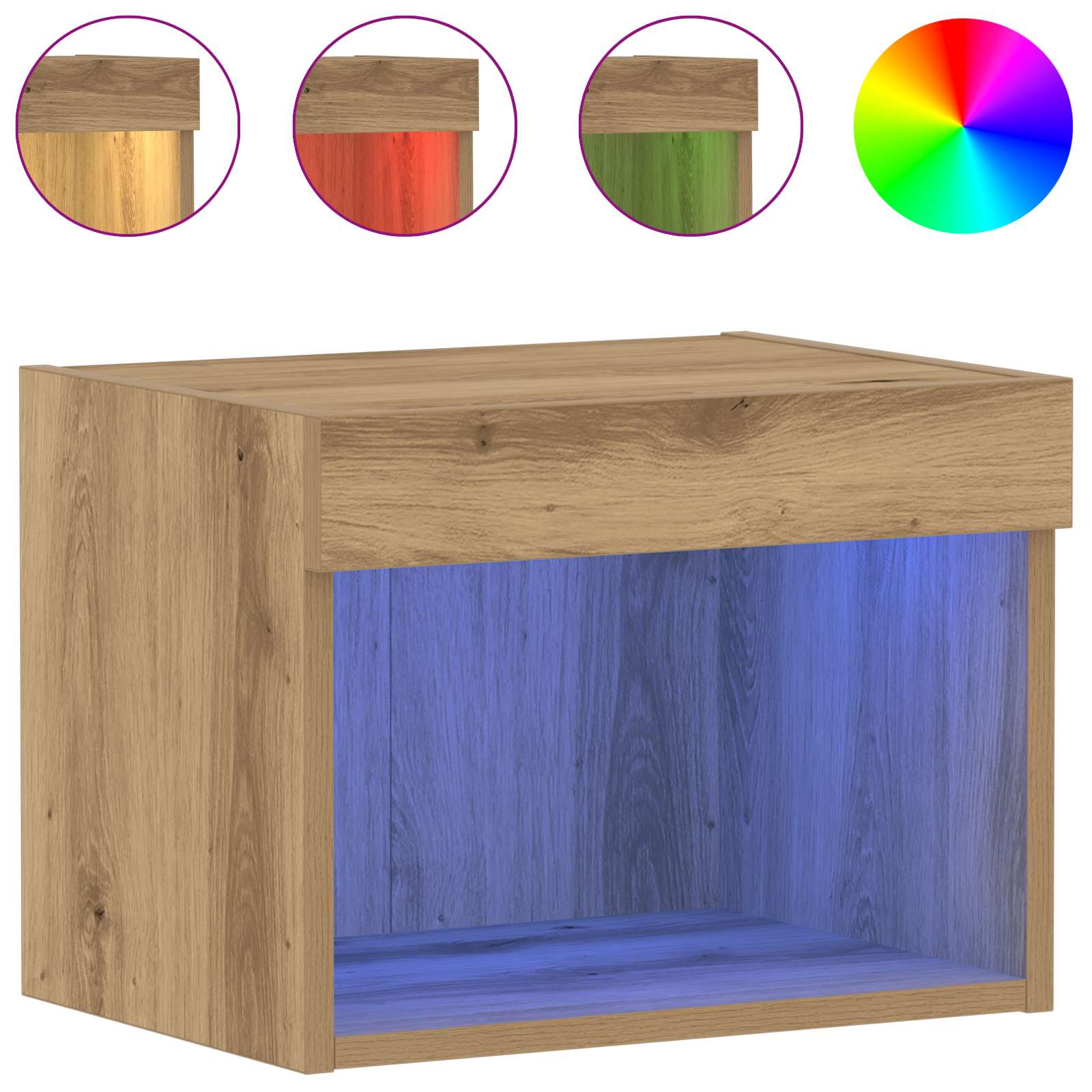 Set mobile TV con led Rovere artigianale 40 x 30 x 30 cm | homemem39