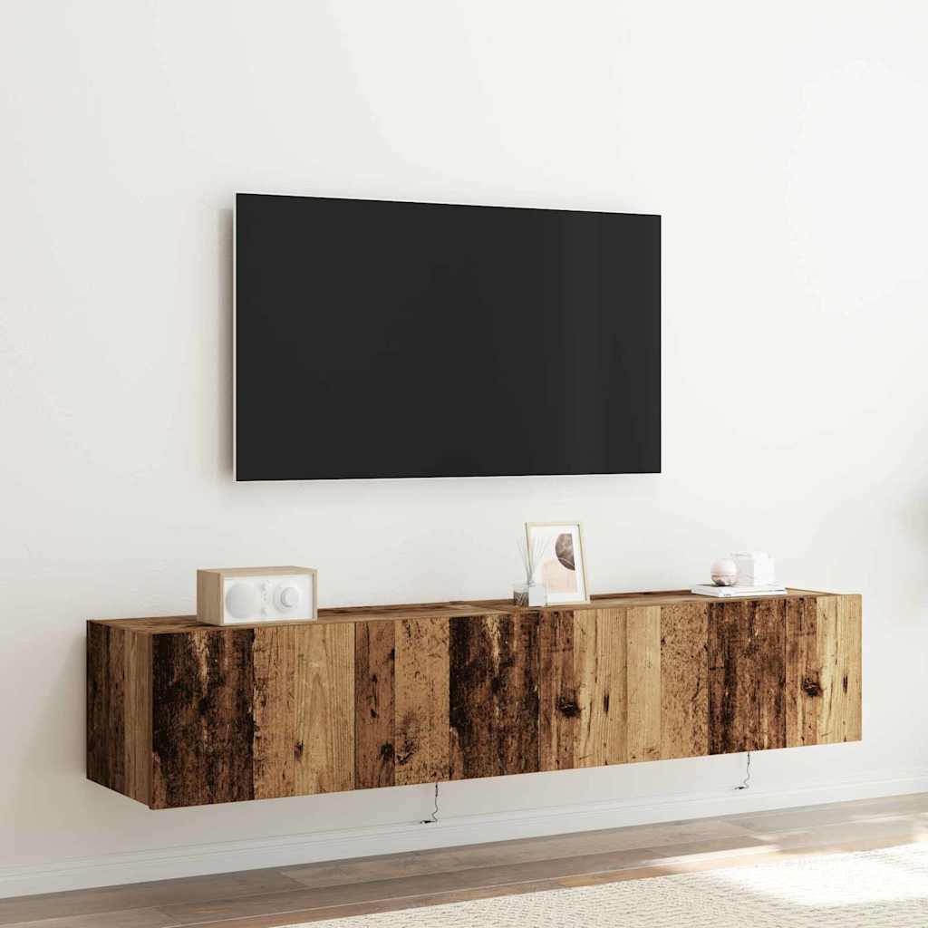 Mobile TV da parete 2 pcs Legno vecchio 80 x 35 x 31 cm