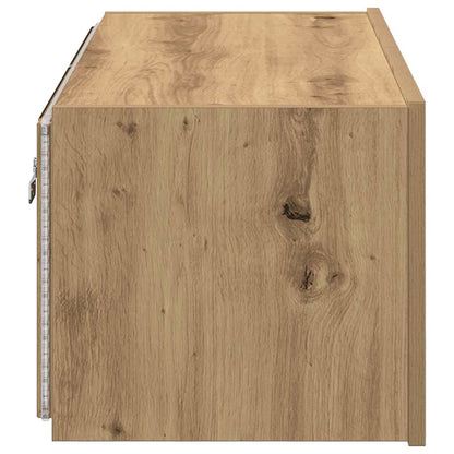 Mobile TV da parete con LED Rovere artigianale 80 x 35 x 31 cm