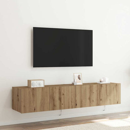 Mobile TV da parete 2 pcs Rovere artigianale 80 x 35 x 31 cm