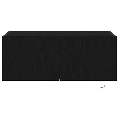 Mobile TV da parete Rovere Nero 80 x 35 x 31 cm