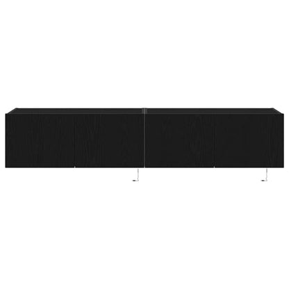 Mobile TV da parete 2 pcs Rovere Nero 80 x 35 x 31 cm