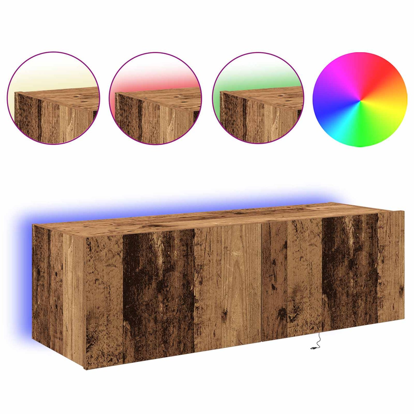 Mobile TV da parete 2 pcs Legno vecchio 100 x 35 x 31 cm | homemem39
