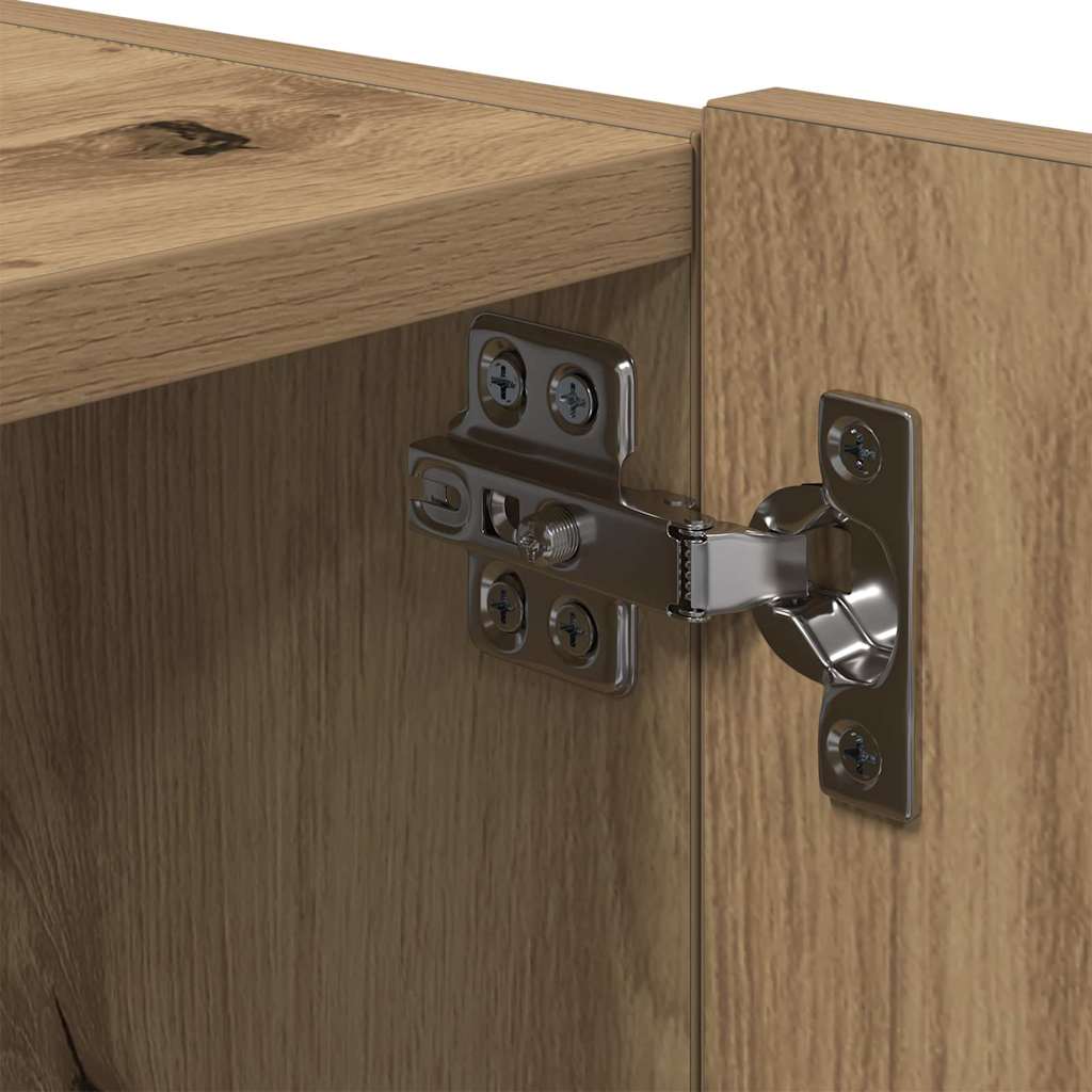Mobile TV da parete con LED Rovere artigianale 100 x 35 x 31 cm