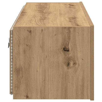 Mobile TV da parete con LED Rovere artigianale 100 x 35 x 31 cm