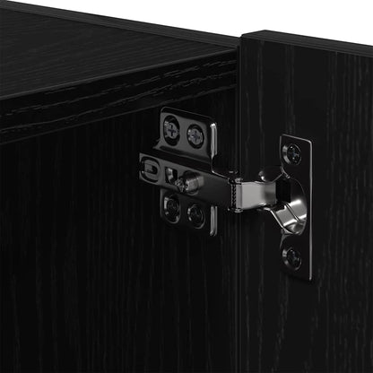 Mobile TV da parete con LED 2 pcs Rovere Nero 100 x 35 x 31 cm