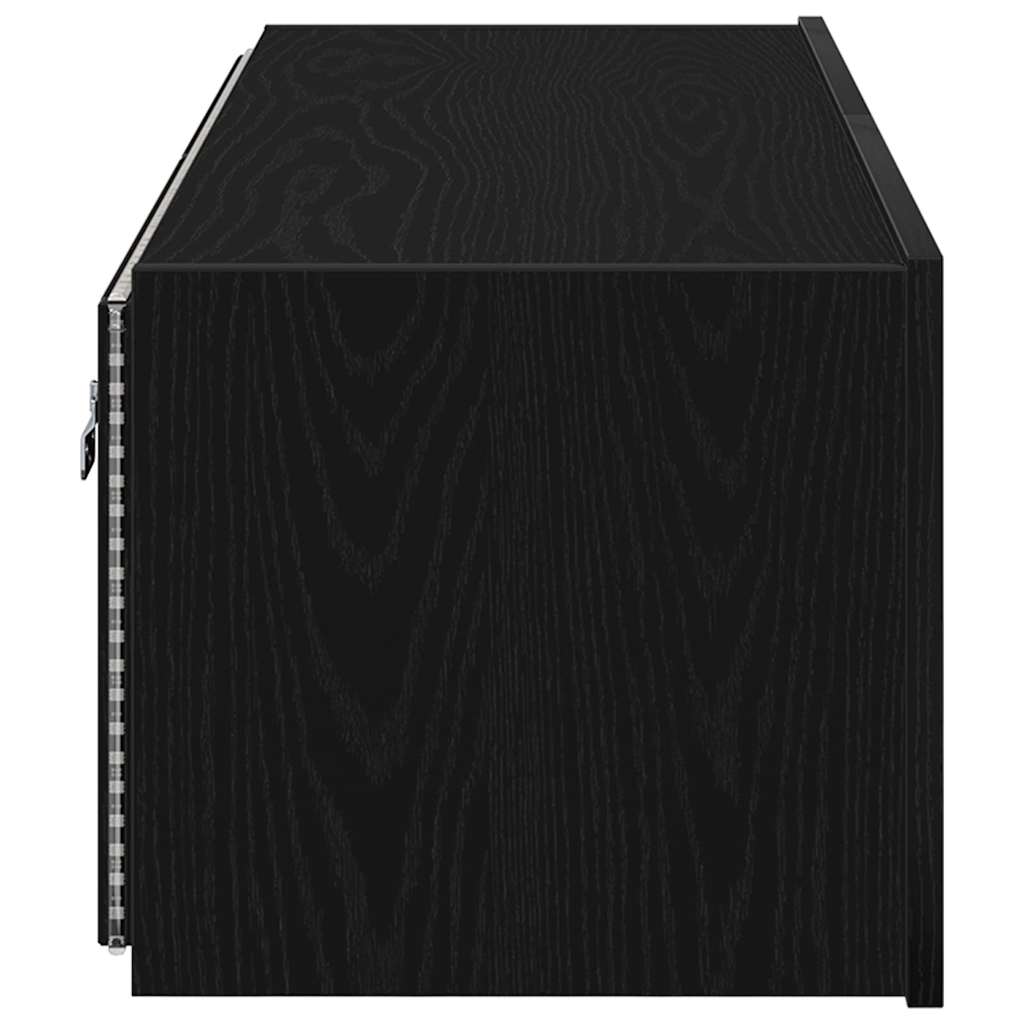 Mobile TV da parete 2 pcs Rovere Nero 100 x 35 x 31 cm