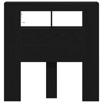 Testiera LED con lo scaffale Rovere Nero 100 x 18,5 x 103,5 cm