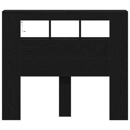 Testiera LED con lo scaffale Rovere Nero 120 x 18,5 x 103,5 cm