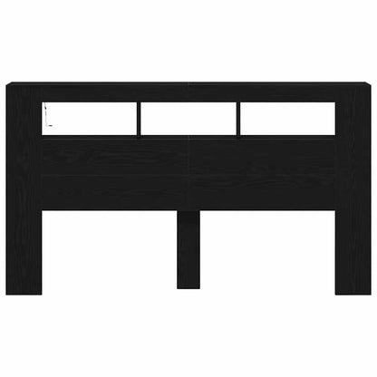 Testiera LED con lo scaffale Rovere Nero 180 x 18,5 x 103,5 cm