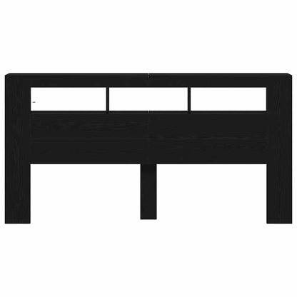 Testiera LED con lo scaffale Rovere Nero 200 x 18,5 x 103,5 cm