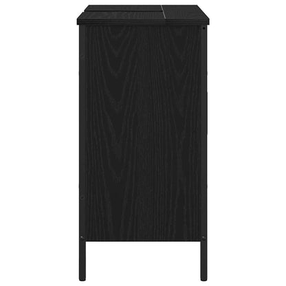 Armadio per Lavabo da Bagno Rovere Nero 60 x 30 x 60 cm