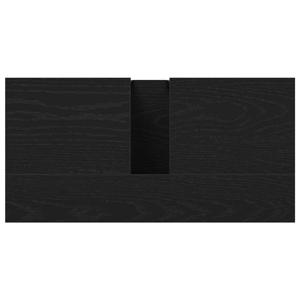 Armadio per Lavabo da Bagno Rovere Nero 60 x 30 x 60 cm
