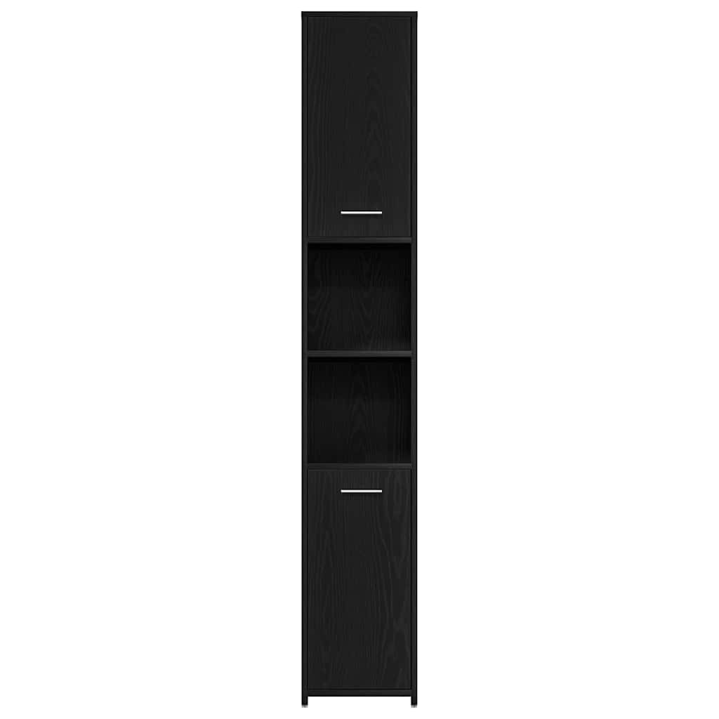 Mobile da Bagno Rovere Nero 30x30x183,5 cm in Truciolato | homemem39
