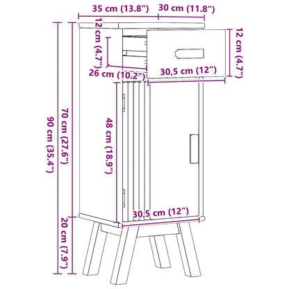 Mobile da Bagno con cassetto Olden Marrone 35 x 30 x 90 cm