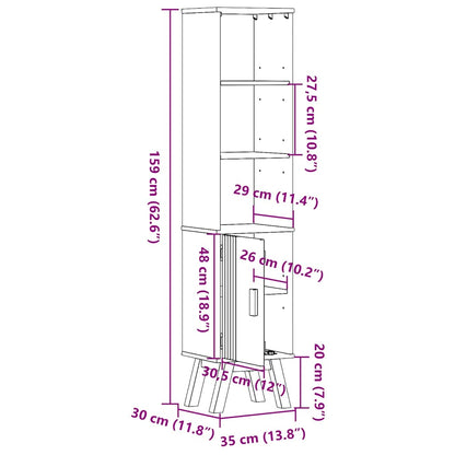 Mobile da Bagno con lo scaffale Olden Marrone 35 x 30 x 159 cm | homemem39