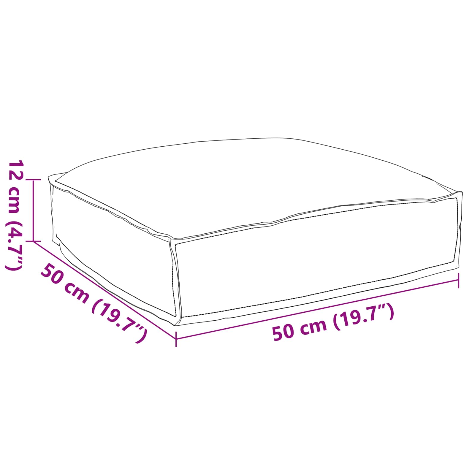 Cuscino Grigio 50 x 50 x 12 cm Tessuto Oxford | homemem39