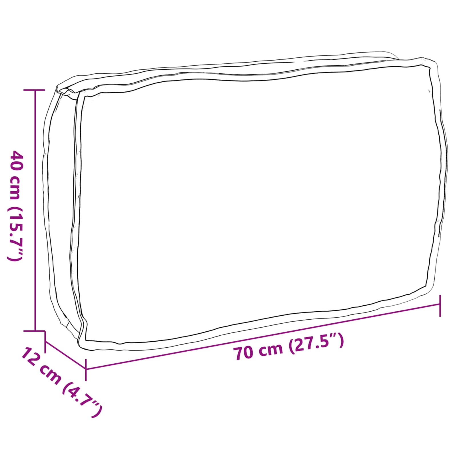Cuscino Blu Reale 70 x 40 x 12 cm Tessuto Oxford | homemem39
