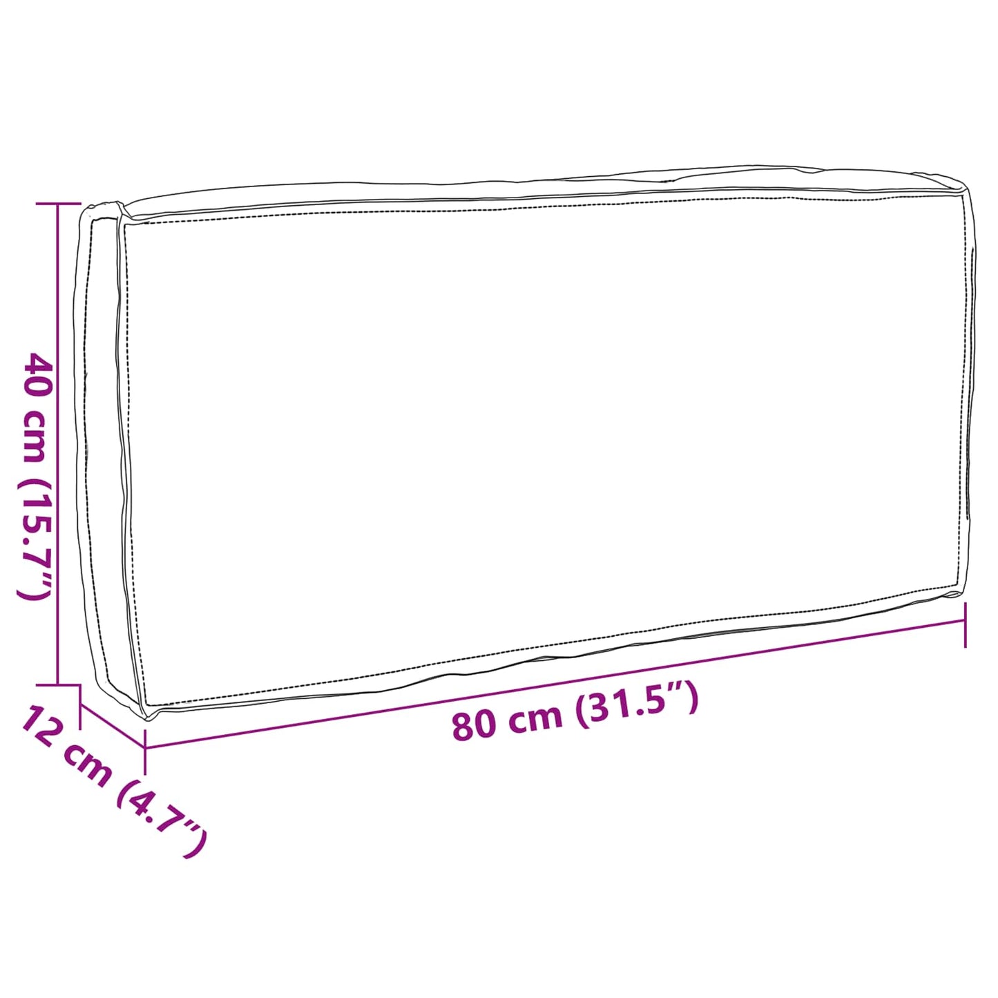 Cuscino Antracite 80 x 40 x 12 cm Tessuto Oxford | homemem39