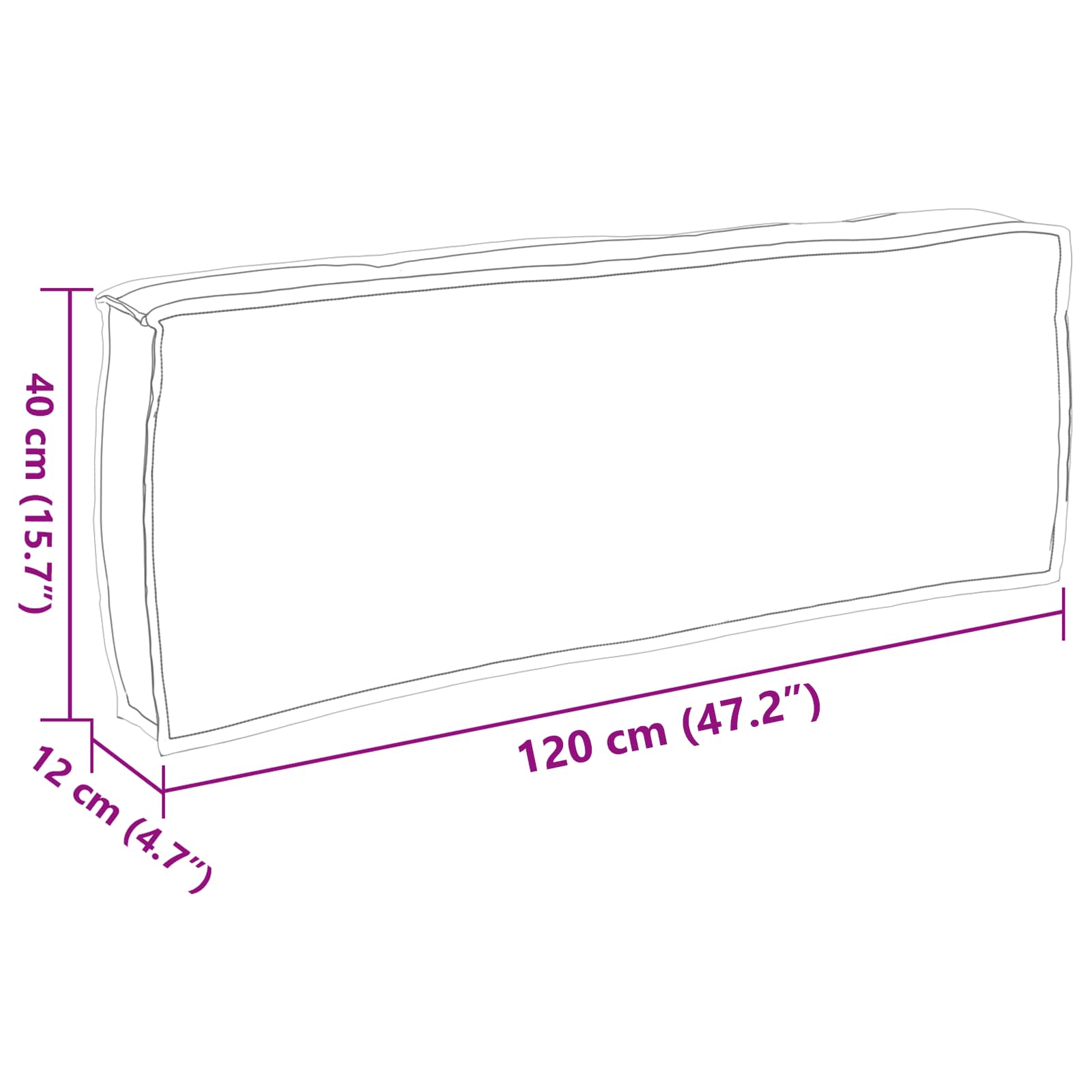 Cuscino Antracite 120 x 40 x 12 cm Tessuto Oxford | homemem39