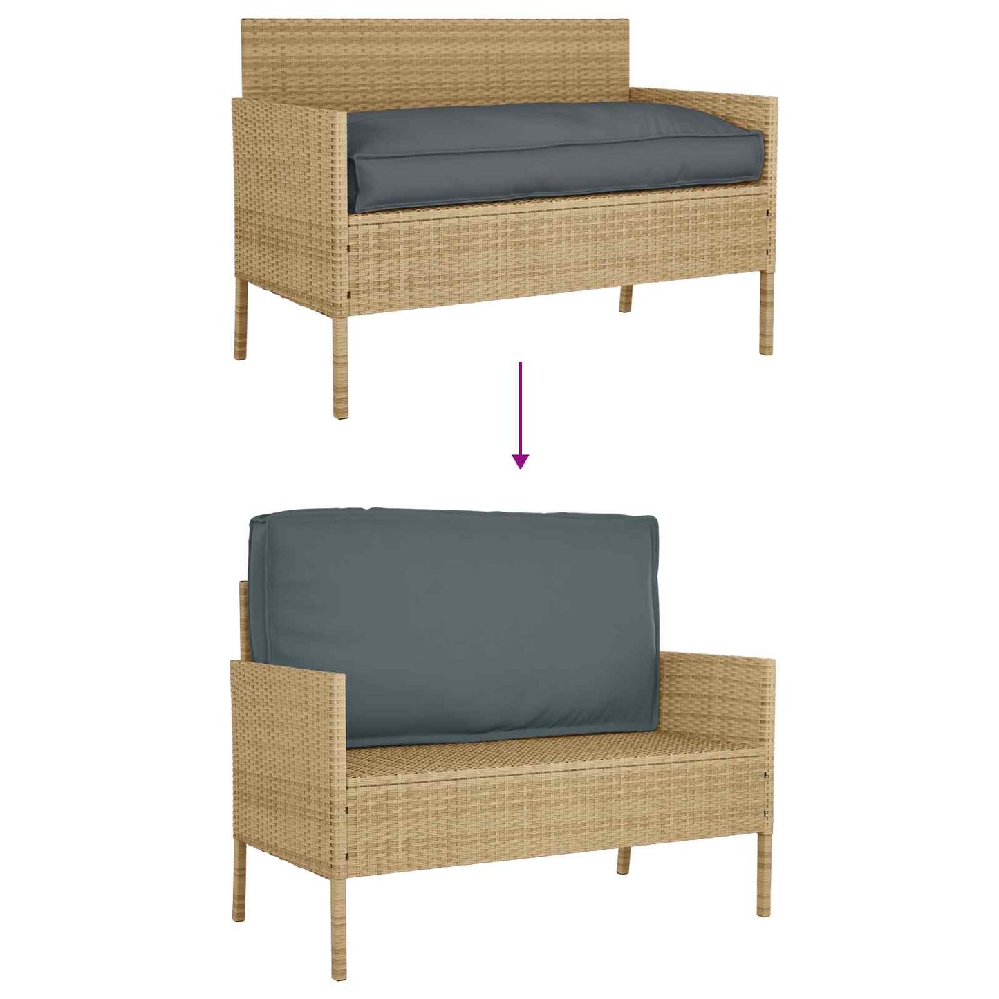 Cuscino Antracite 120 x 60 x 12 cm Tessuto Oxford | homemem39