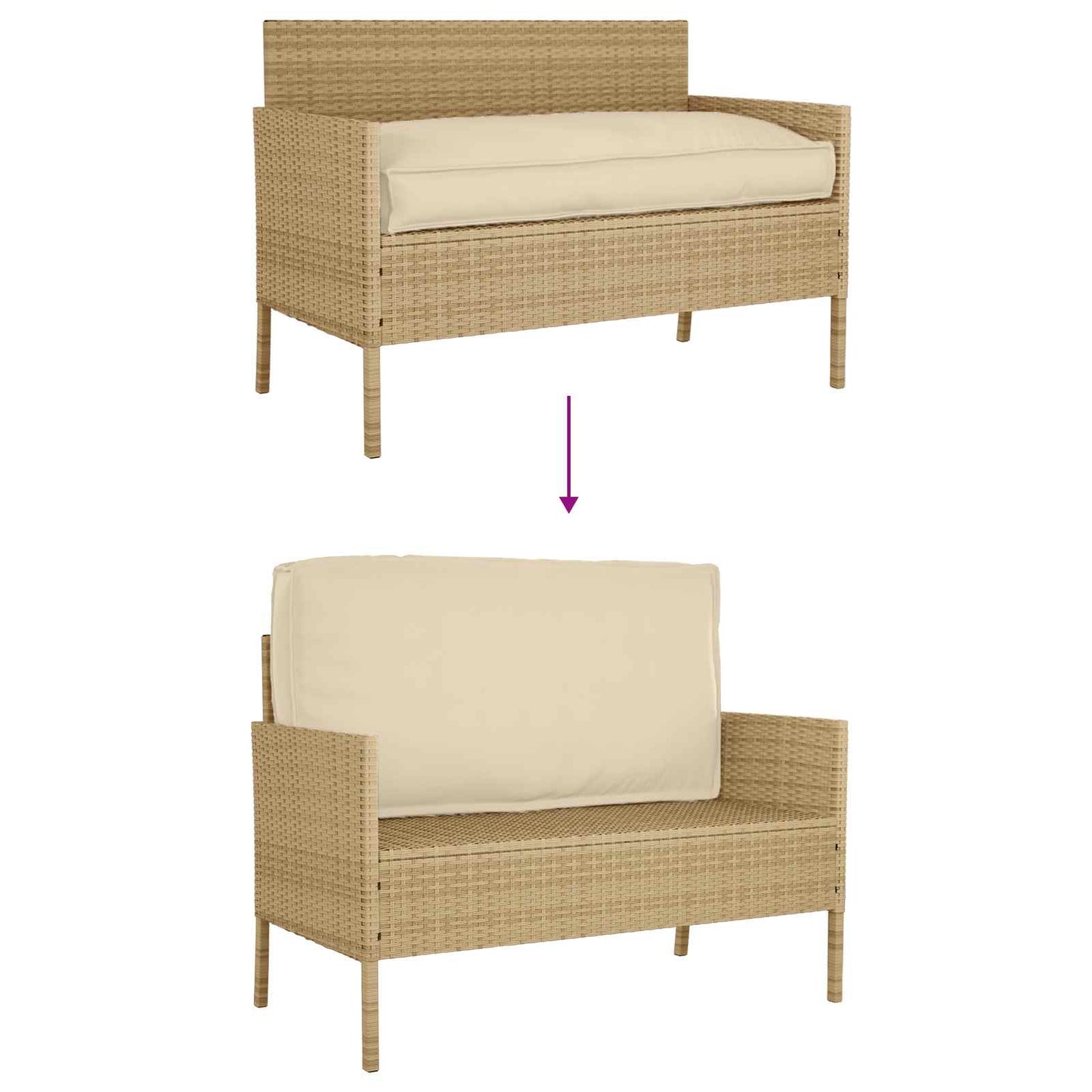 Cuscino Beige 120 x 60 x 12 cm Tessuto Oxford | homemem39