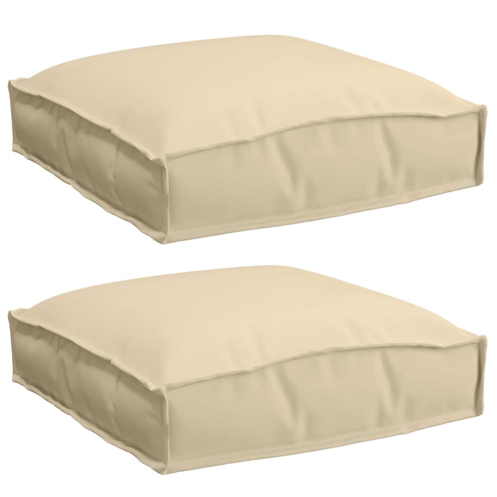 Cuscino 2 pcs Beige 40 x 40 x 8 cm Tessuto Oxford | homemem39