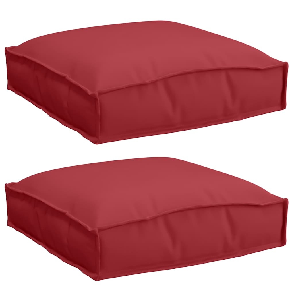 Cuscino 2 pcs Rosso Vino 40 x 40 x 8 cm Tessuto Oxford | homemem39