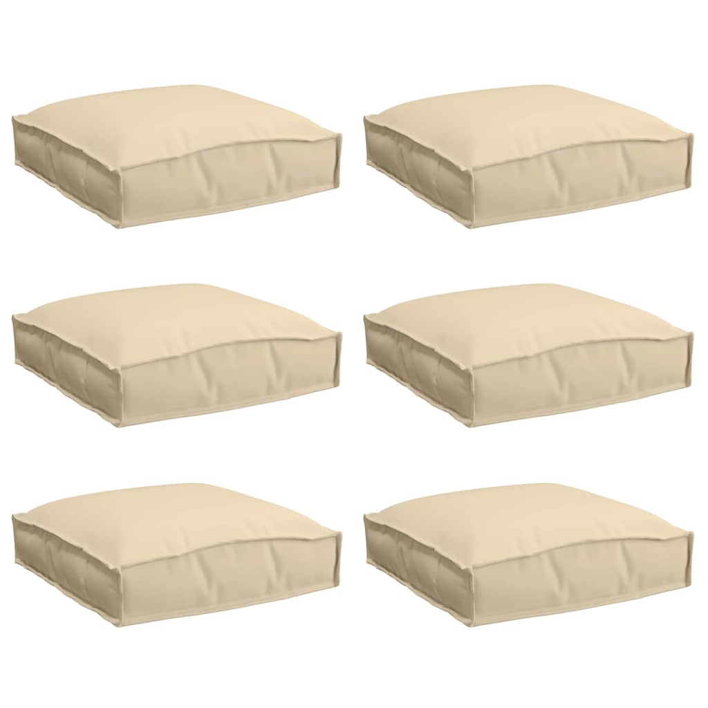 Cuscino 6 pcs Beige 40 x 40 x 8 cm Tessuto Oxford | homemem39