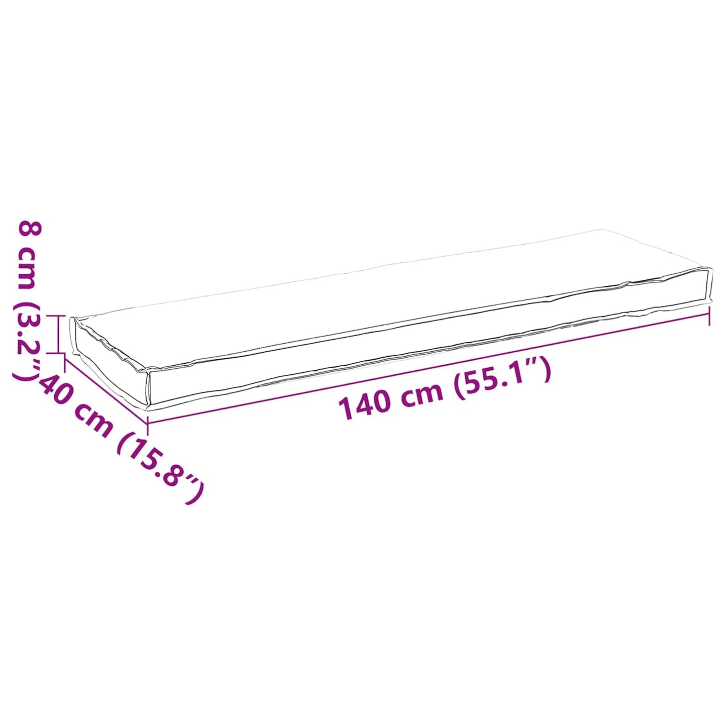 Cuscino Talpa 140 x 40 x 8 cm Tessuto Oxford | homemem39