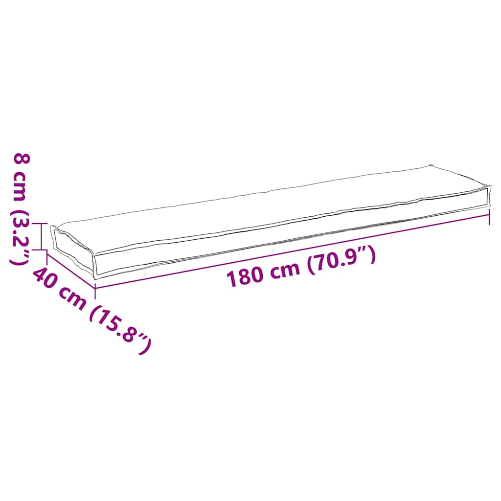 Cuscino per pallet Antracite 180 x 40 x 8 cm Tessuto Oxford