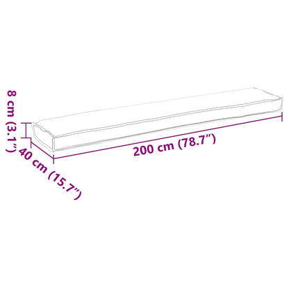 Cuscino per pallet Antracite 200 x 40 x 8 cm Tessuto Oxford