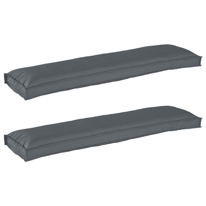 Set di Cuscini per Pallet 2 pcs Antracite 150 x 40 x 8 cm | homemem39