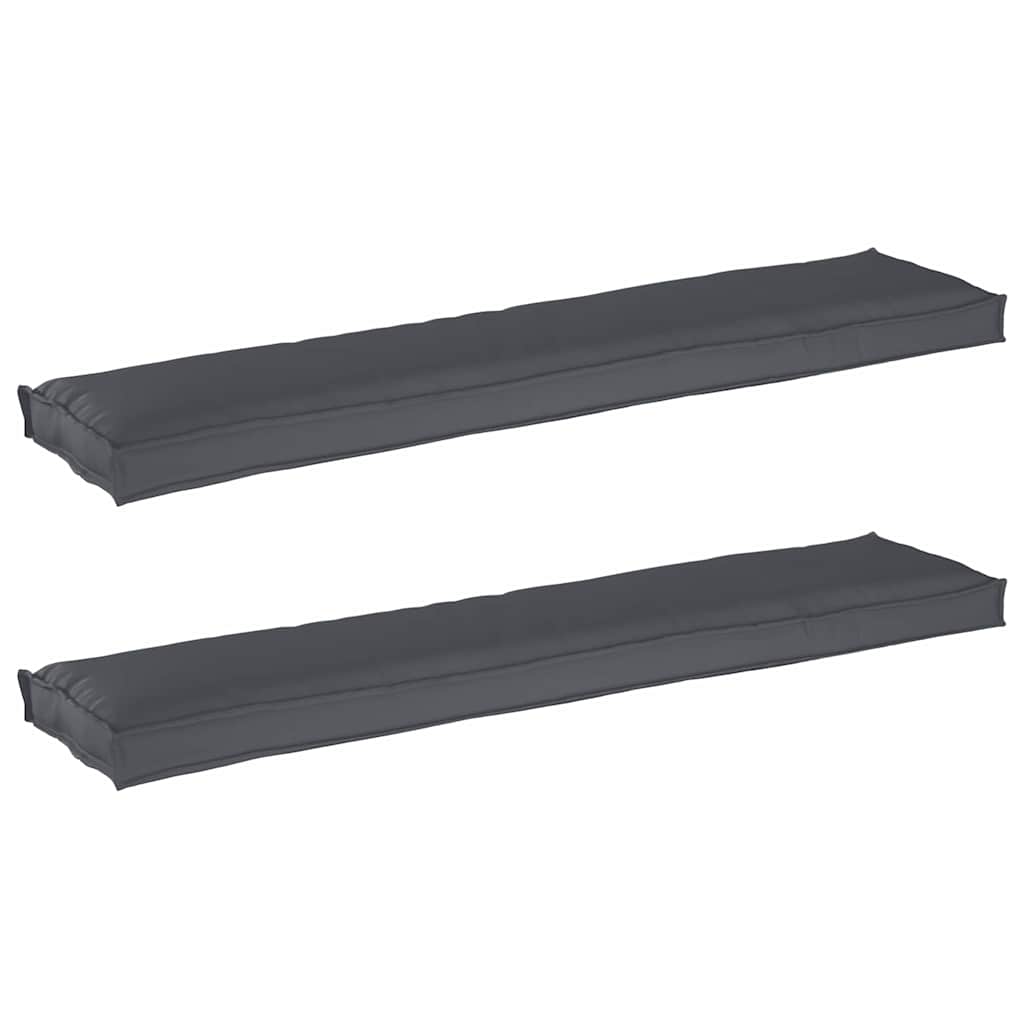 Set di Cuscini per Pallet 2 pcs Antracite 180 x 40 x 8 cm | homemem39
