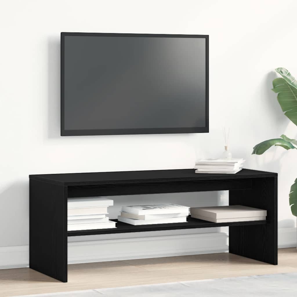 Mobile Porta TV Rovere Nero 100x40x40 cm in Legno Multistrato - homemem39