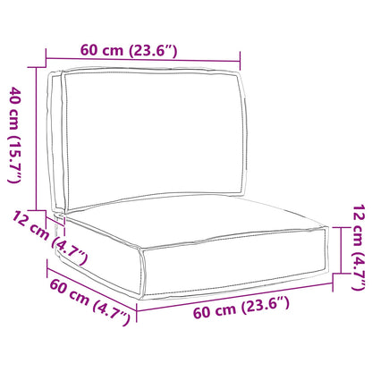 Set di Cuscini per Pallet 2 pcs Grigio Tessuto Oxford | homemem39