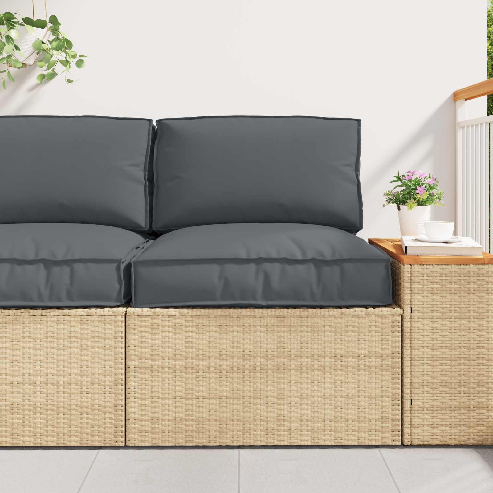 Set di Cuscini per Pallet 2 pcs Antracite Tessuto Oxford | homemem39