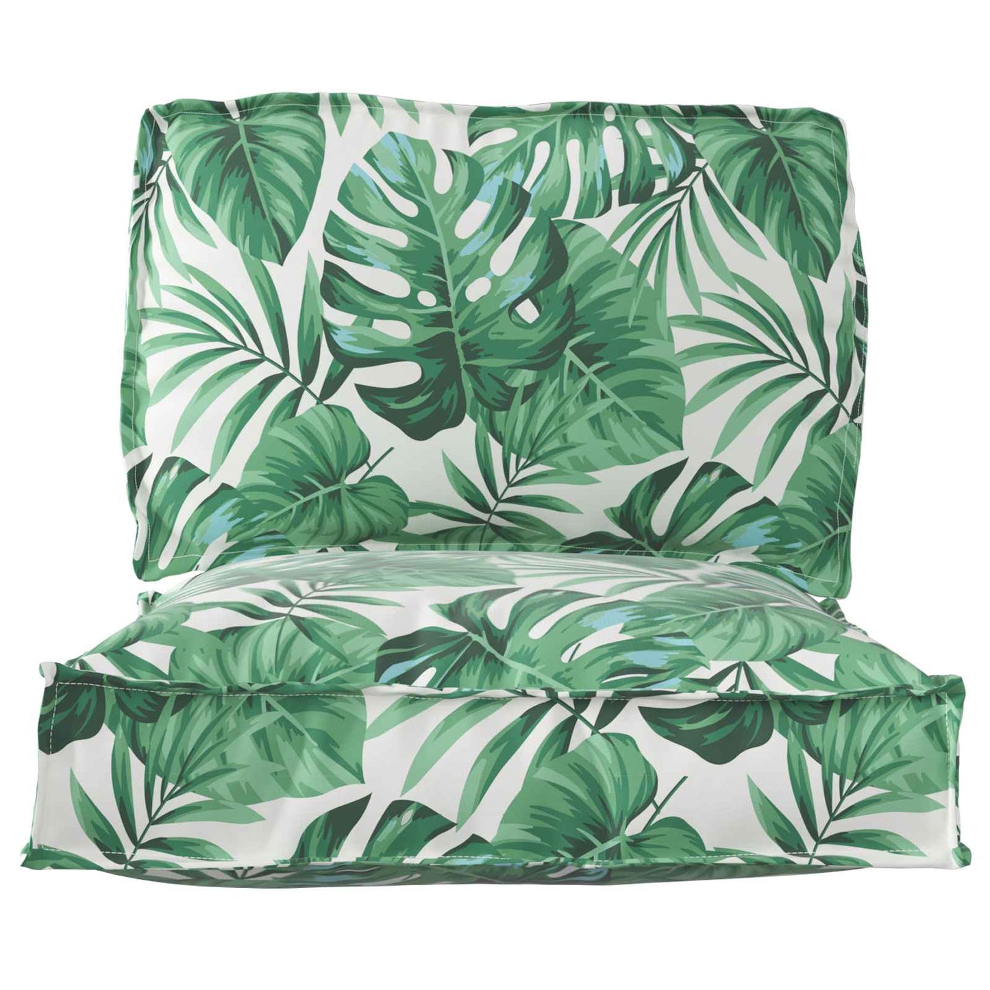 Set di Cuscini per Pallet Floreale 2 pcs Motivo Foglia Verde | homemem39
