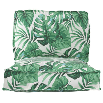 Set di Cuscini per Pallet Floreale 2 pcs Motivo Foglia Verde | homemem39