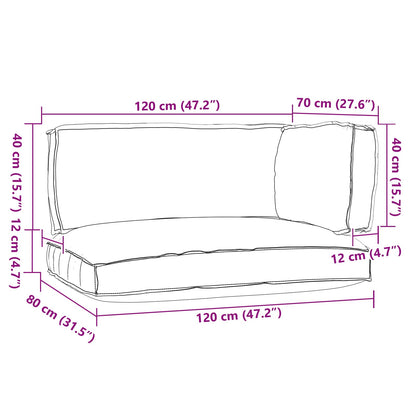 Set di Cuscini per Pallet 3 pcs Antracite Tessuto Oxford | homemem39