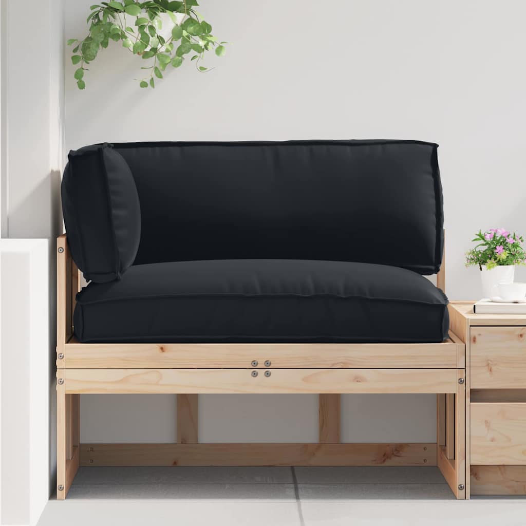 Set di Cuscini per Pallet 3 pcs Nero Tessuto Oxford | homemem39